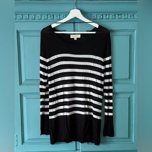 Navy And White Striped Lightweight Sweater